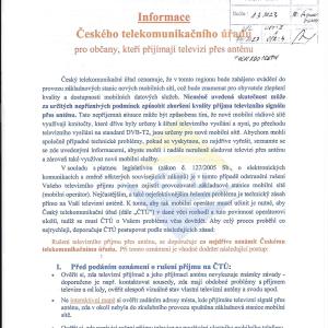 Informace ČTU-signál TV přes anténu