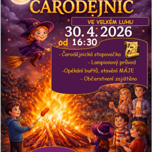 Pálení čarodějnic 30.4.2026 od16:30 hod